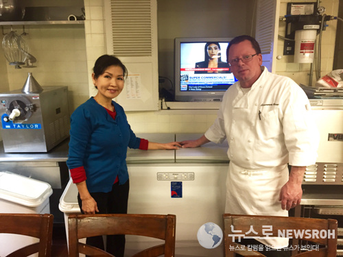 The First Lady Yumi Hogan and Chef Buz Porciello in front of Kimchi refrigerator 2.jpg